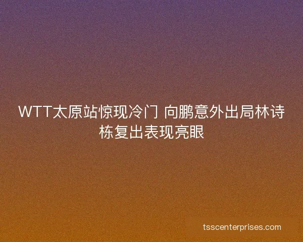 WTT太原站惊现冷门 向鹏意外出局林诗栋复出表现亮眼